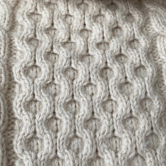 Vintage & Rare 90's Luciano Barbera Handknit Icelandic Cable Sweater Large - Picture 9 of 11